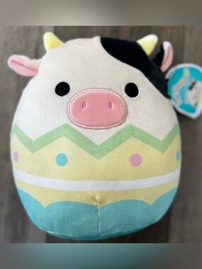 NWT Original Squishmallows 8-Inch Connor The Cow Easter Egg Plush Stuffed Animal
